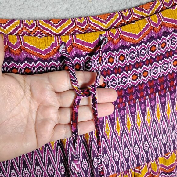 Mossimo Supply Co. Maxi Boho Skirt Size Small Pink and Orange Tones Aztec Print - Picture 8 of 10